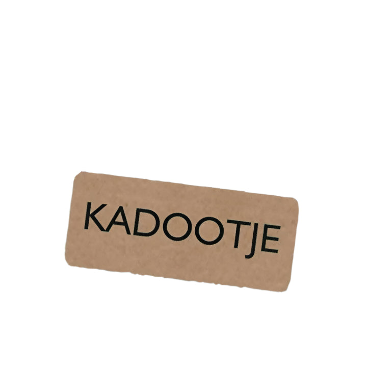 Kraft wensetiket Kadootje Zwart - Kadopapier.net