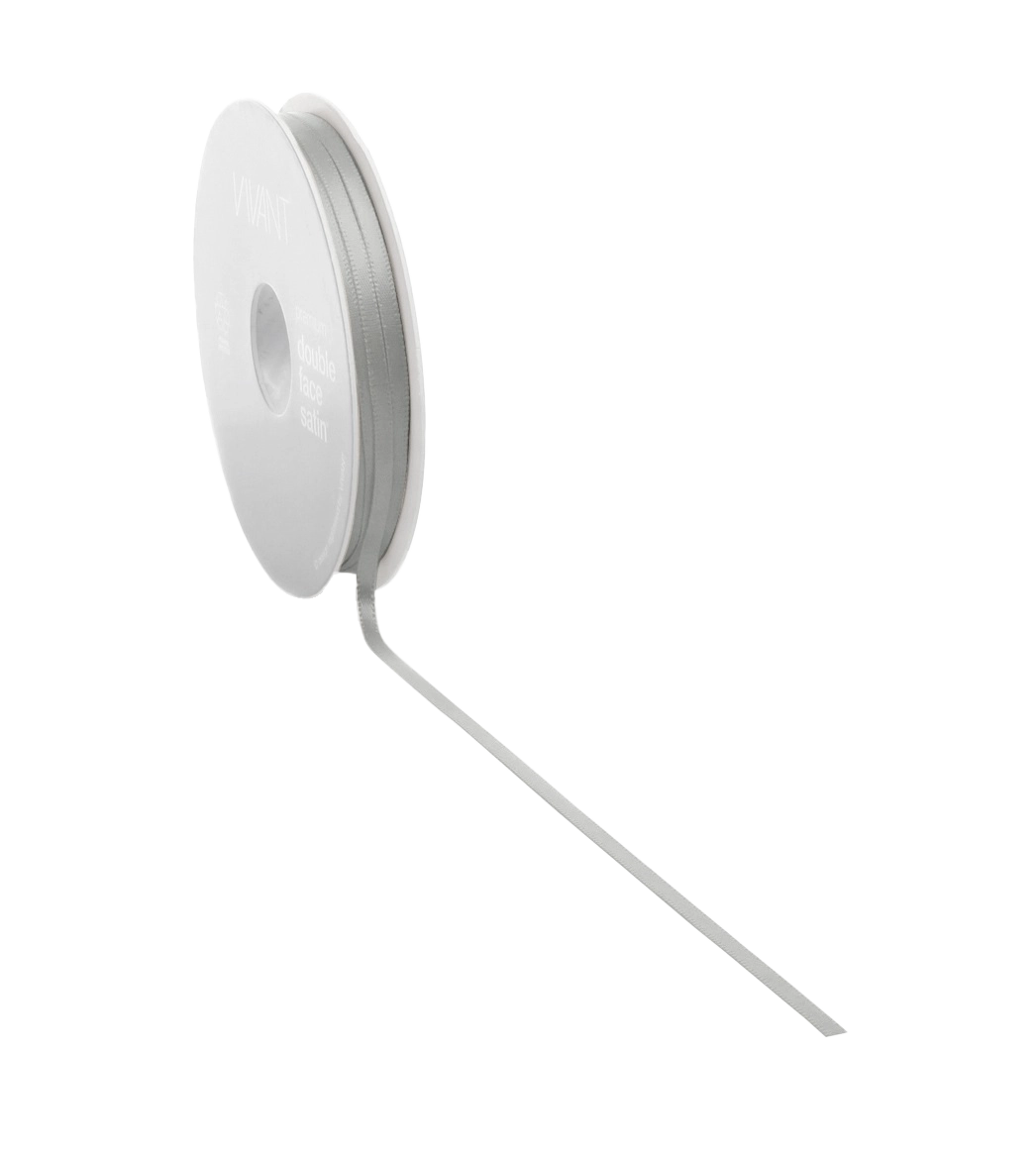 Zilvergrijs Satijnlint 3mm - 38mm, 25-50m - Kadopapier.net