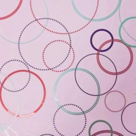 Circles on Lilac Mat Metallic - Kleurrijke Metallic Inpakpapier