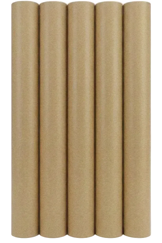 Kraft Pure – Klassiek Geribd Inpakpapier  – 70 cm x 5 m – set van 5 rollen