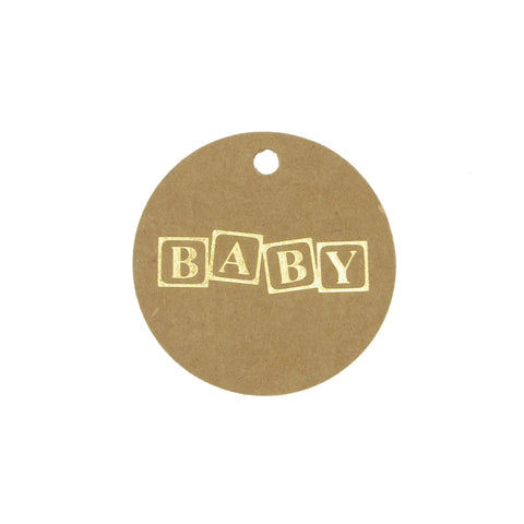 Kraftlabel Babyblok Goud