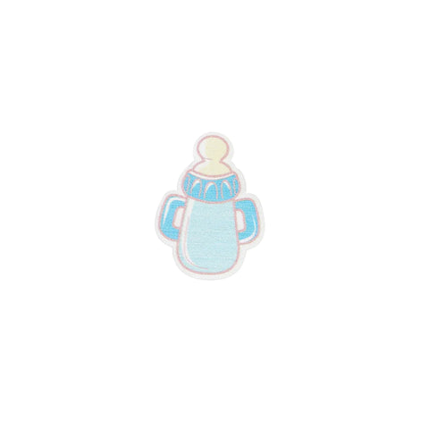 Mini Knijpertje Flesje Blauw - Houten Knijpertjes met Babyflesje