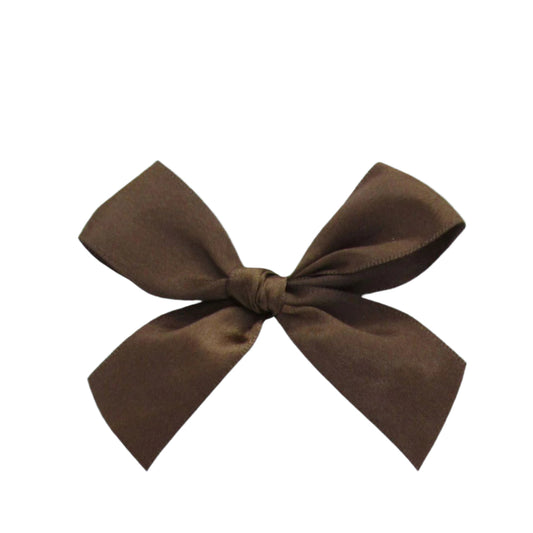 Bruin Satijnen Strikje met plakker - Kadopapier.net