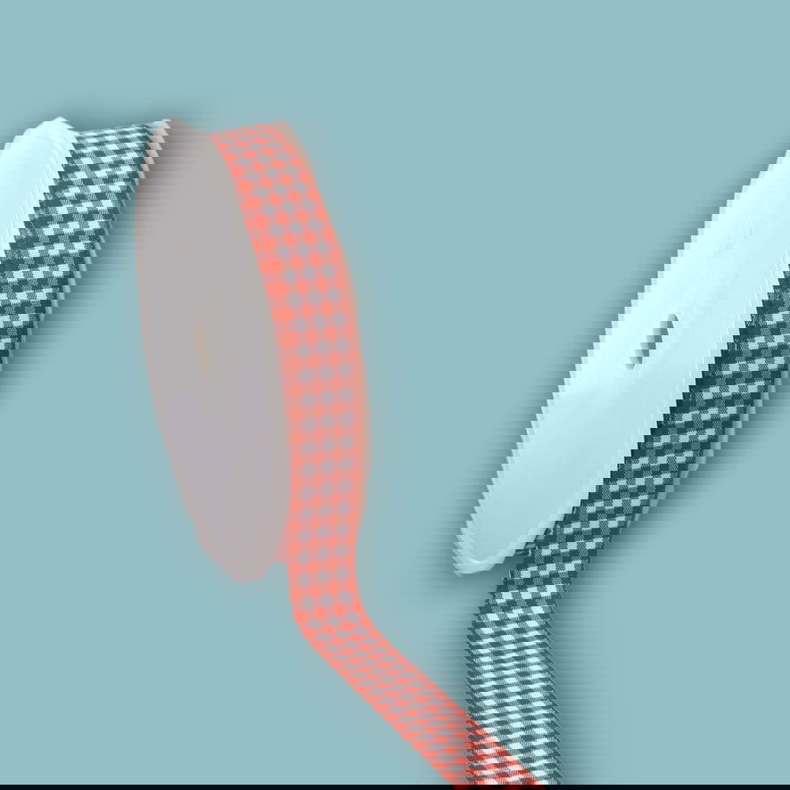 Cadeaulint met ruitjes Rood - Kadopapier.net