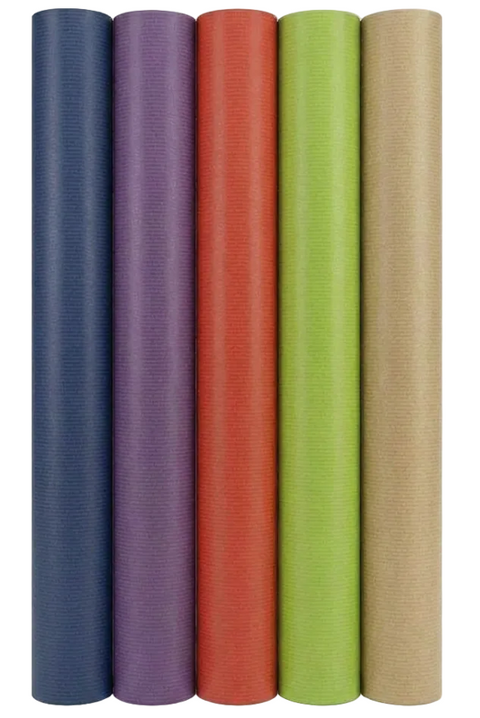 Kraft Colors Classic  – 70 cm x 2 m – set van 5 rollen inpakpapier