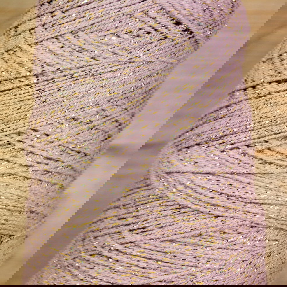 Katoentouw Lila- Goud - Kadopapier.net