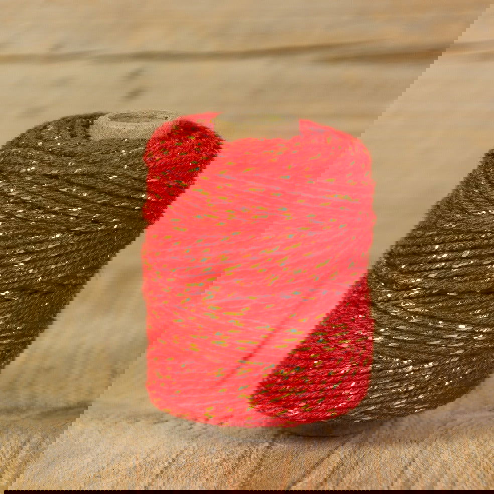 Katoentouw Rood - Goud - Kadopapier.net