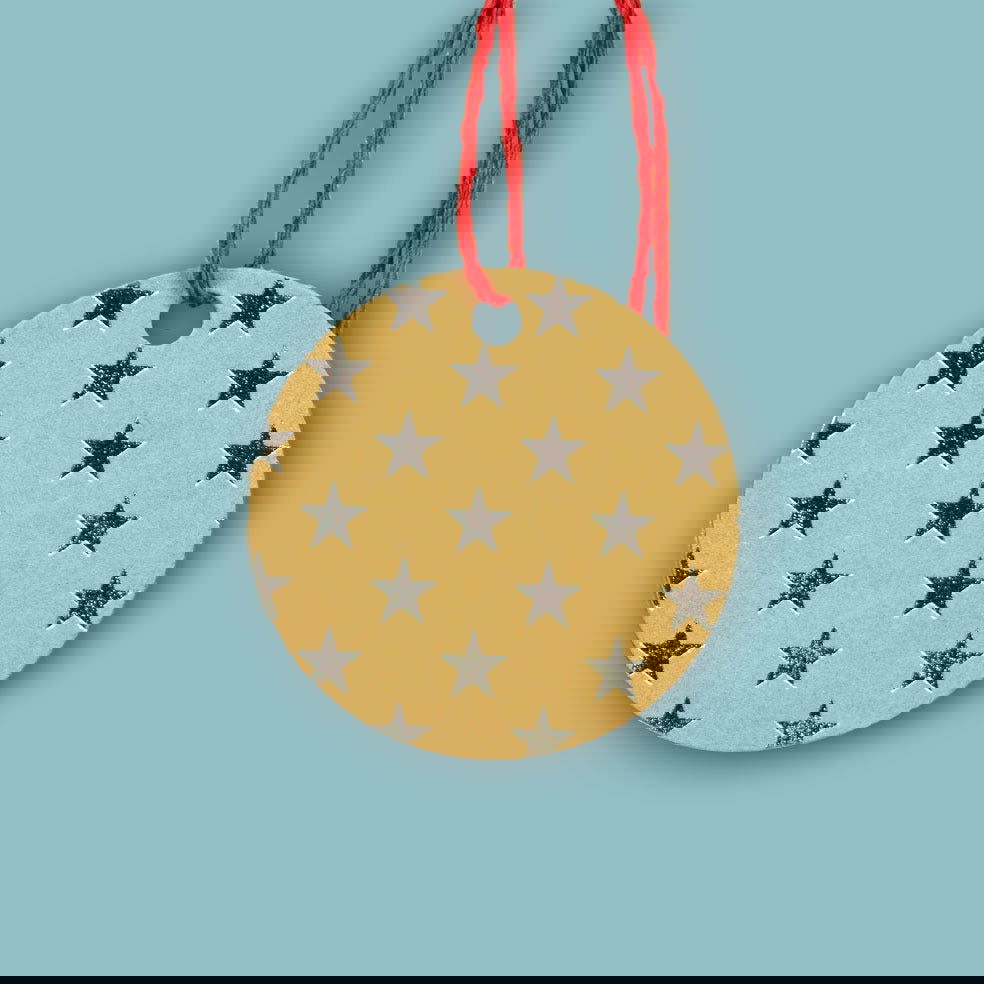 Kerstlabel Ster Zilver - Kadopapier.net