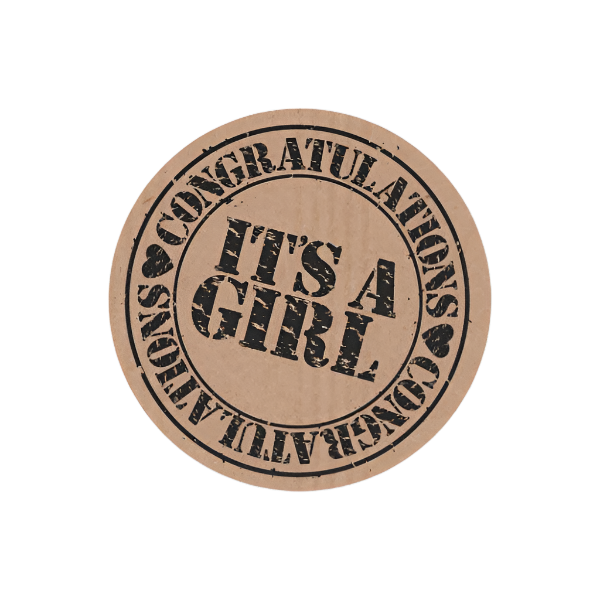 Kraft Wensetiket "It's a Girl" - Kadopapier.net