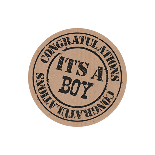 Kraft wensetiket "It's a Boy " - Kadopapier.net