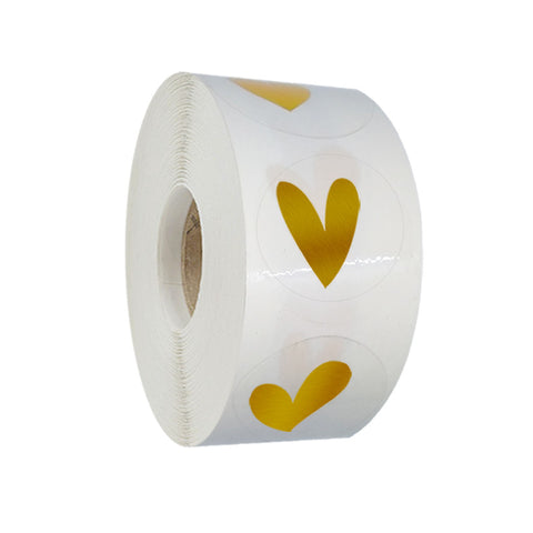 Sluitsticker Hart Goud/transparant