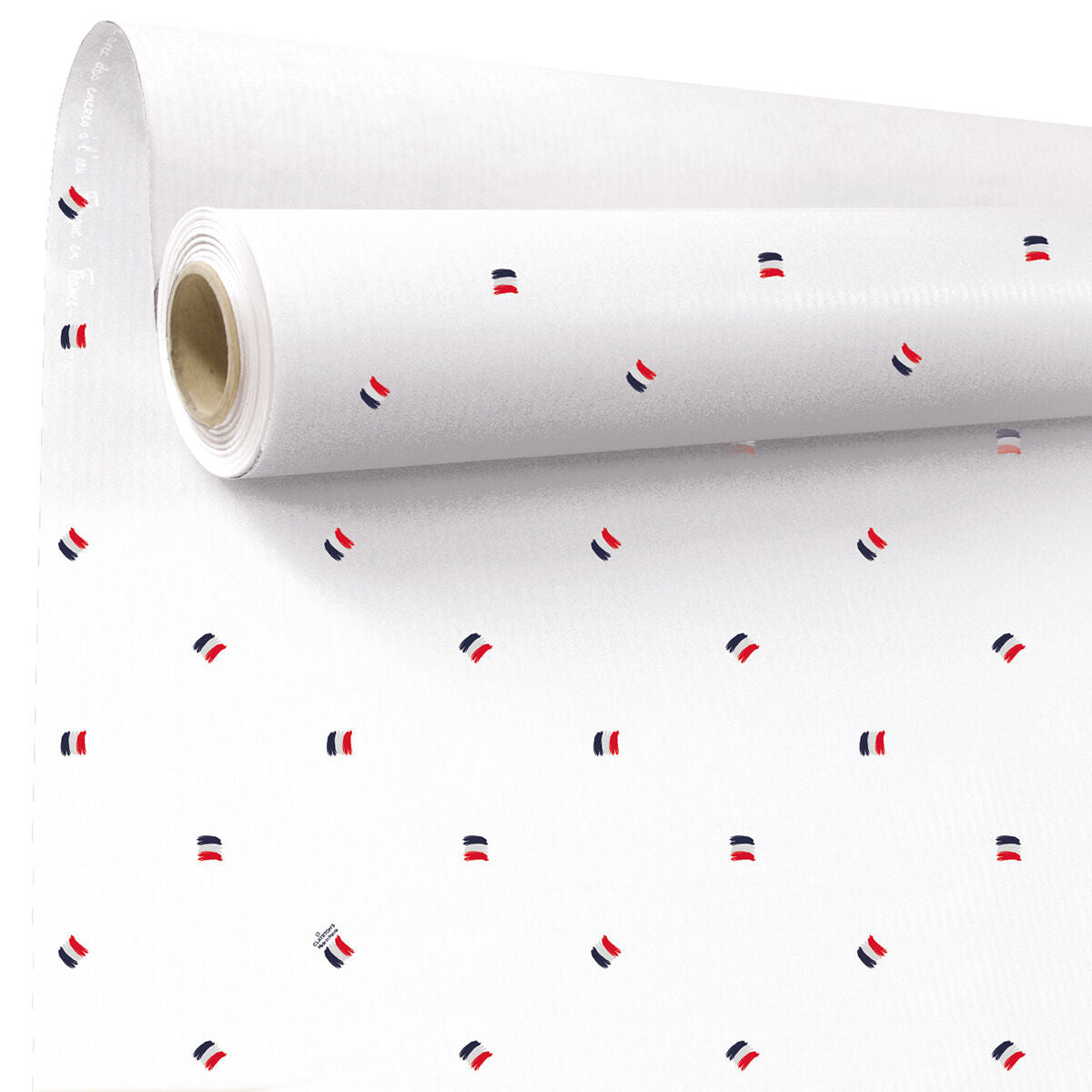 Vlaggen - Rol inpakpapier – Wit gestreept kraft met kleurrijke vlaggen