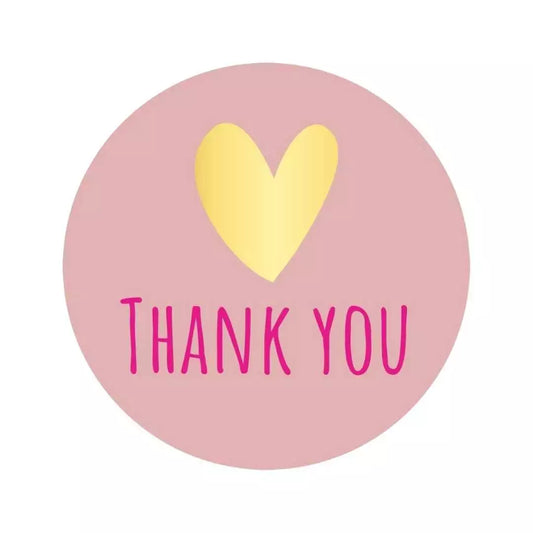 Thank You | goud/roze | 250st. -Sticker-Etiket-