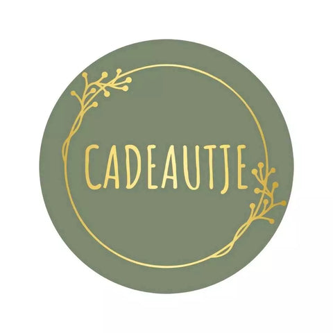 Cadeautje | goud/olijfgroen | 250st. -Sticker-Etiket-