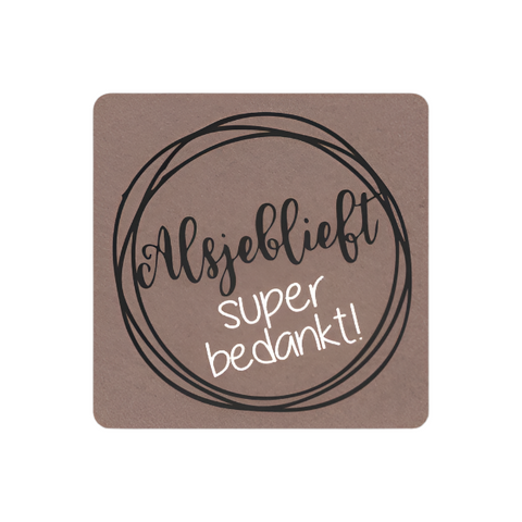 Vierkant Kraft etiket Alsjeblieft Bedankt - Kadopapier.net