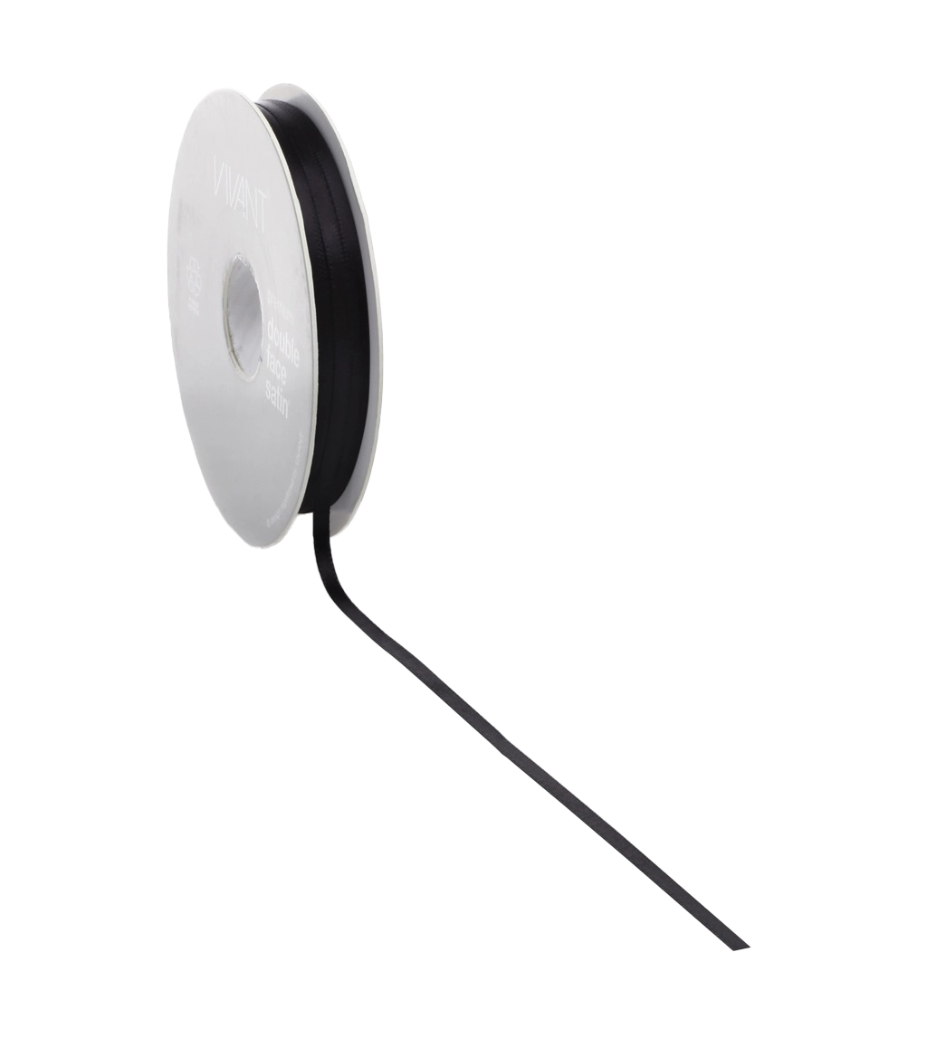 Zwart Satijnlint - 3, 6mm / 50m & 10, 15, 25, 38mm / 25m - Kadopapier.net