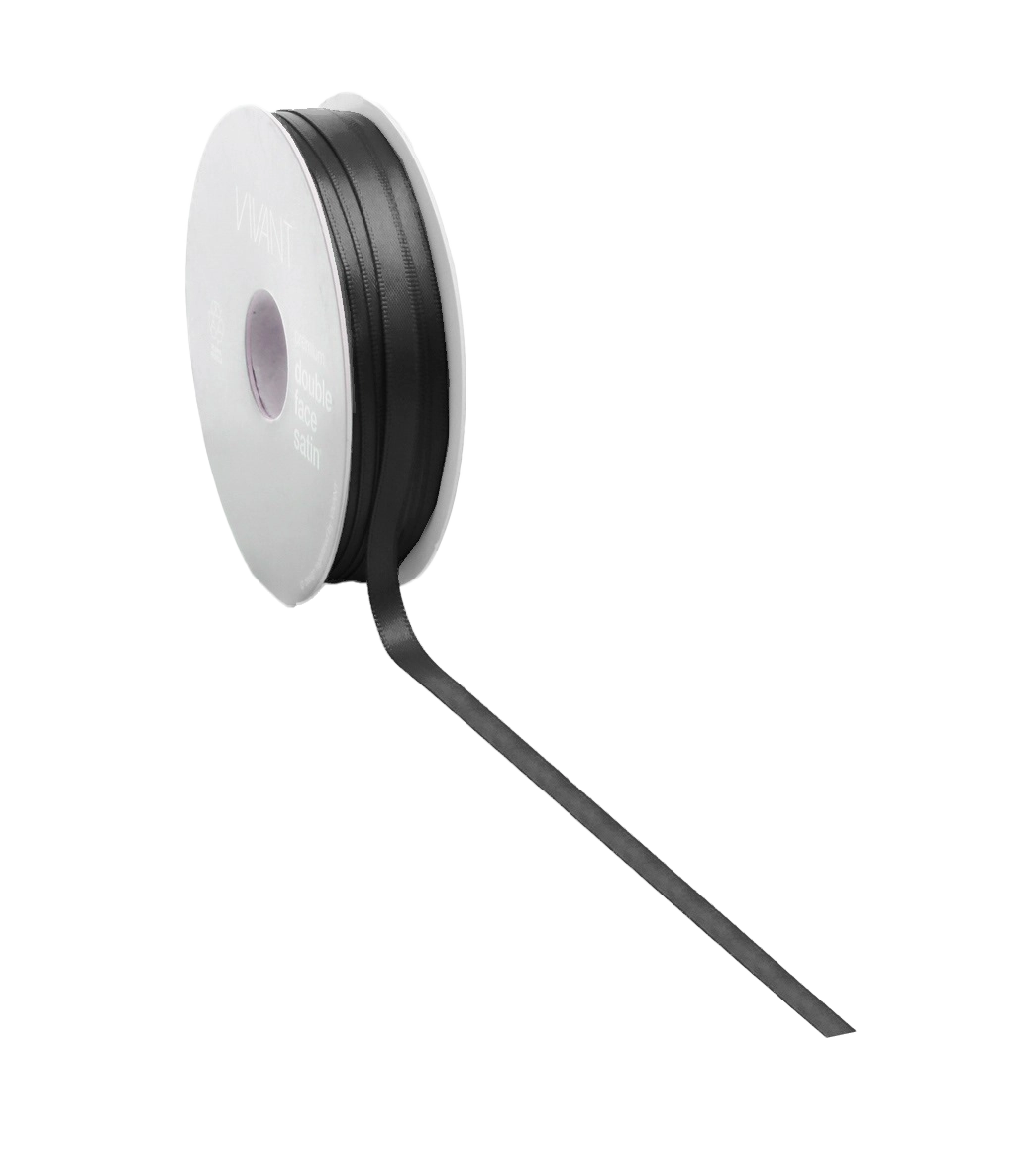 Zwart Satijnlint - 3, 6mm / 50m & 10, 15, 25, 38mm / 25m - Kadopapier.net