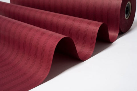 Wijnrood met streepjes Vloeipapier Rol - 50 cm Breed, 315 Meter Lang